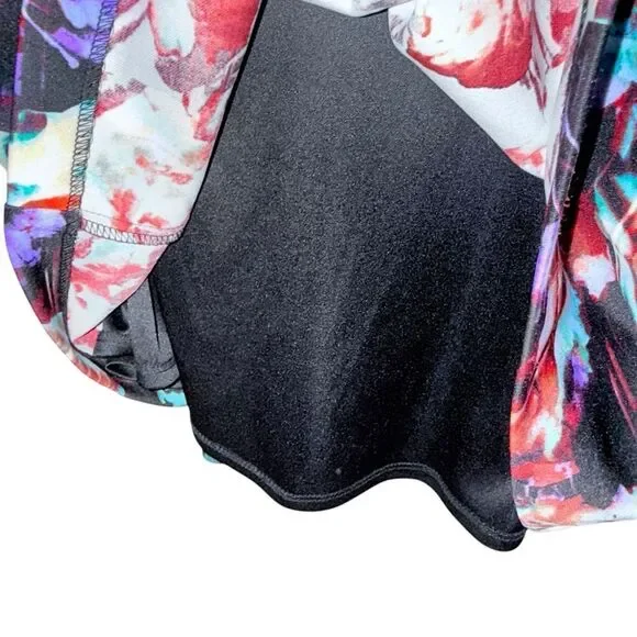 Vince Camuto Black Multi Sleeveless Printed Pleated A-Line Dress Lined 16 - Picture 8 of 12